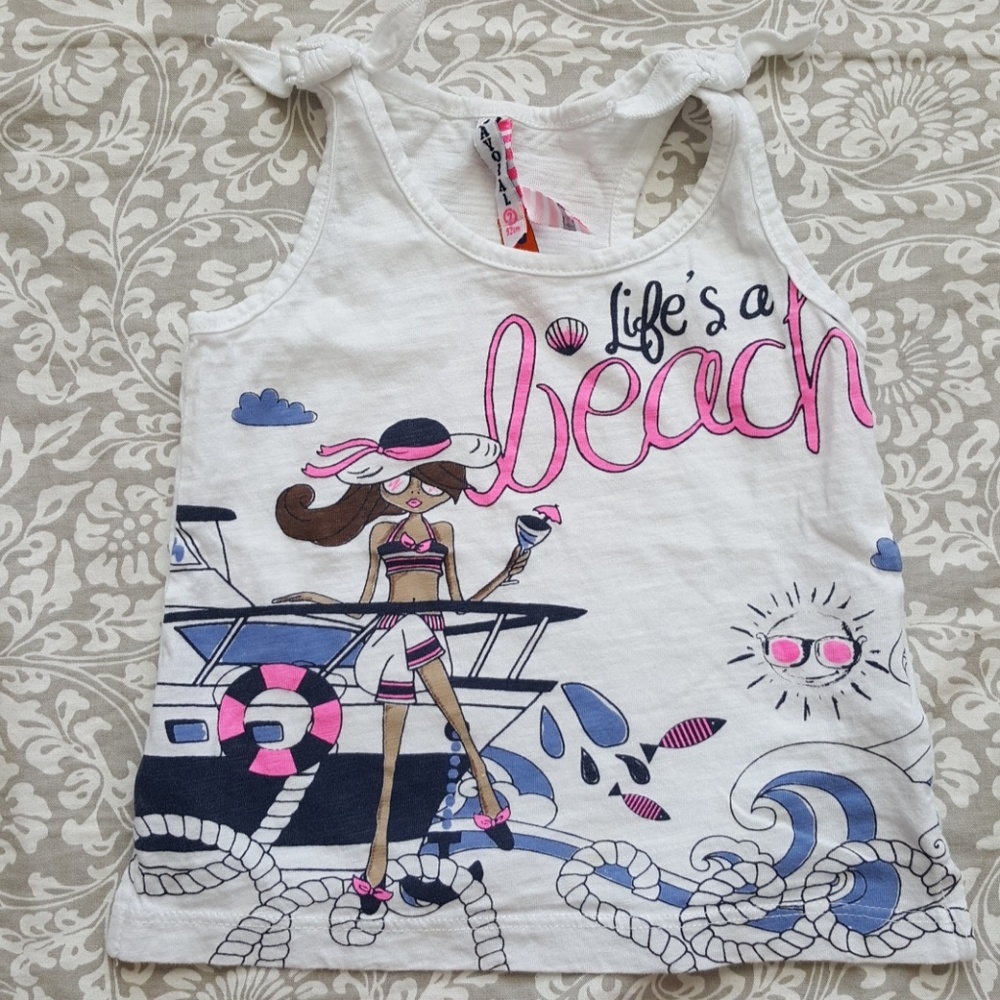 Girls Beach Nautical Tank Top